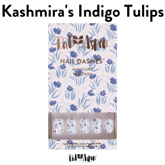 Red Aspen Nail Dashes - Kashmira’s Indigo Tulips - Picture 1 of 4